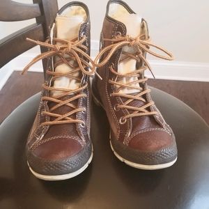 High Top suede and Leather Converse Allstars